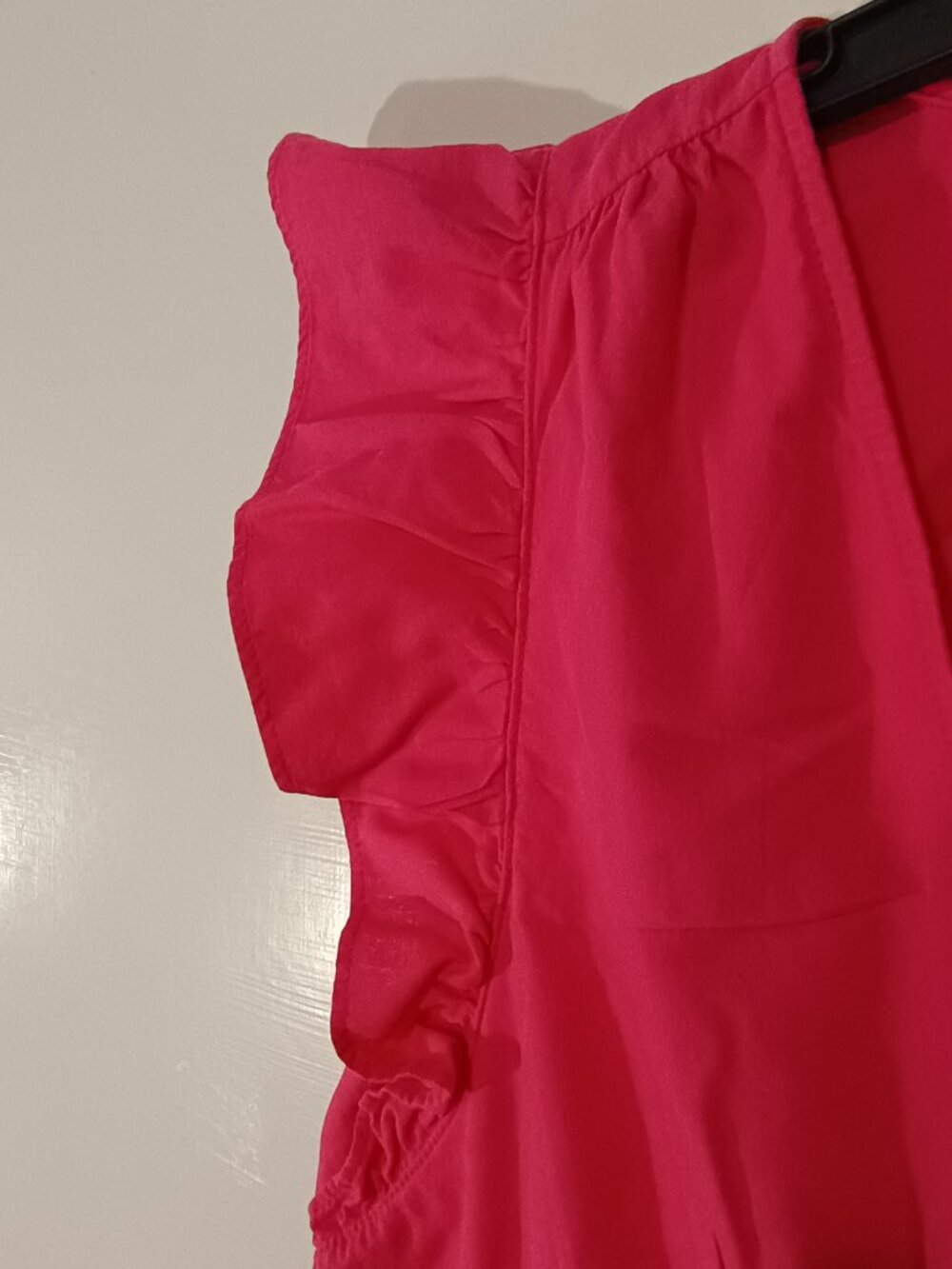 Universal Thread Hot Pink Cotton Flutter Sleeve Drawstring Waist Mini Dress M - Picture 6 of 7